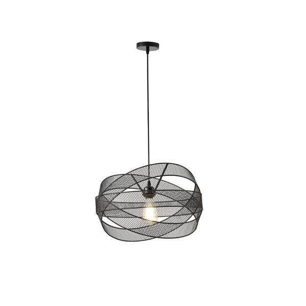 LÁMPARA DE TECHO  COLGANTE DE METAL  1xΕ27 MAX15W 250x250x1280mm NEGRO ARTE ILLUMINA OGGI