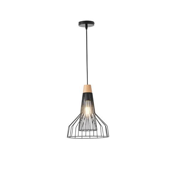 LÁMPARA DE TECHO COLGANTE METAL 1xE27 MÁX. 15W 260x260x1370mm NEGRO ARTE ILLUMINA BORLA