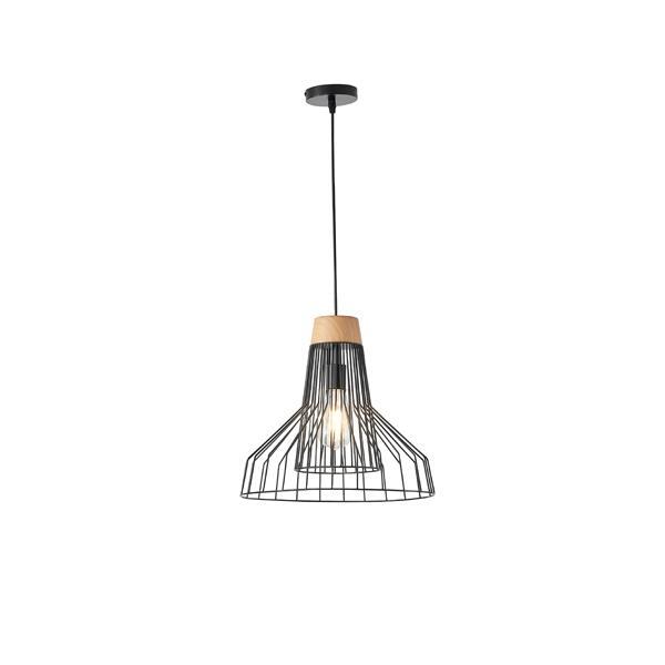 LÁMPARA DE TECHO COLGANTE METAL 1xE27 MÁX. 15W 360x360x1380mm NEGRO ARTE ILLUMINA BORLA