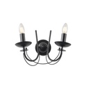 APLIQUE DE PARED METAL CRISTAL TRANSPARENTE 2xE27 MAX 15W 320x300mm NEGRO ARTE ILLUMINA VAULT