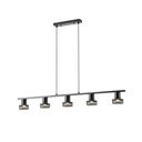 LÁMPARA DE TECHO CINCO LUCES E27 MÁX. 15W 1180x100x1180mm NEGRO CON MALLA ARTE ILLUMINA