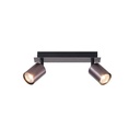 FOCO ALUMINIO GRIS 2 LUCES 2xGU10 250x80x120mm ARTE ILLUMINA LUXY