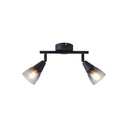 FOCO METALIZADO CON CRISTAL AHUMADO 2 LUCES 2xE14 MAX 7W 220x80x165mm ARTE ILLUMINA CLASSY