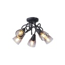 FOCO METÁLICO CON CRISTAL AHUMADO 5 LUCES 5xE14 MAX 7W D380xH185mm ARTE ILLUMINA CLASSY