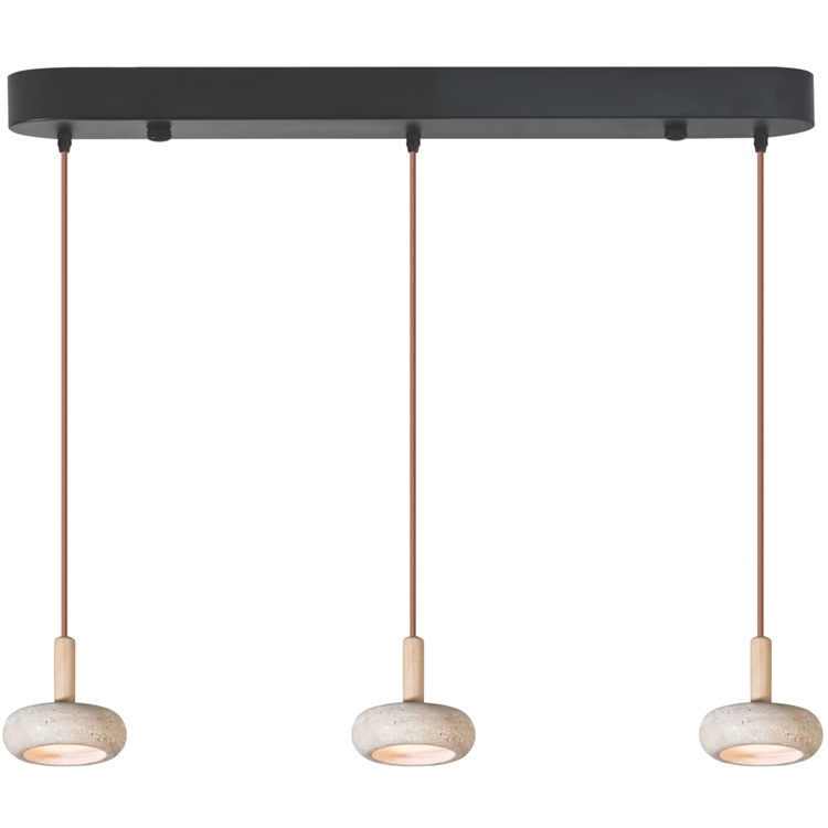 LÁMPARA DE TECHO COLGANTE TRAVERTINE LED 3x5W Ø710x1800 ARTE ILLUMINA LITO