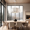 LÁMPARA DE TECHO COLGANTE TYVEK - METAL 1xE27, MÁX. 15W, D400X165mm, BLANCO, ARTE ILLUMINA POMPIA