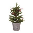 PE ÁRBOL CON BAYAS EN MACETA DE MADERA, 61CM