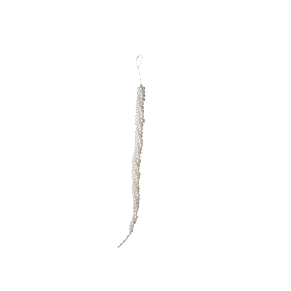 ADORNO COLGANTE, CON PERLAS BLANCAS, 30CM