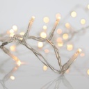 CORTINA 360 LED 3MM, 31V ADAPTADOR, 4 CONECTORES HASTA 3 JUEGO, CABLE PVC TRANSPARENTE, LED BLANCO CÁLIDO (H200 X W200CM), CABLE DE ALIMENTACIÓN 3M, IP44