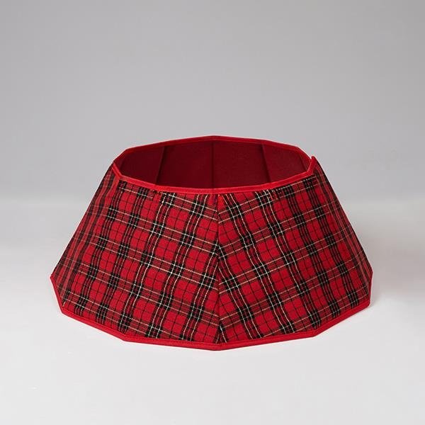 FIJO TIPO FALDA PARA ÁRBOL, ROJO DE CUADROS PATRÓN, Ø68X25CM