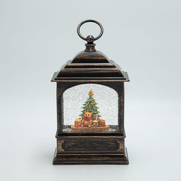 ILUMINADO FAROL CON OSO, CON CON AGUA EN EL INTERIOR, A PILAS, TEMPORIZADOR, 13.5X7.5X22.5CM