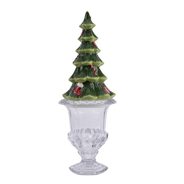 CARAMELO TARRO CON ÁRBOL DE NAVIDAD TAPA, 42.8CM