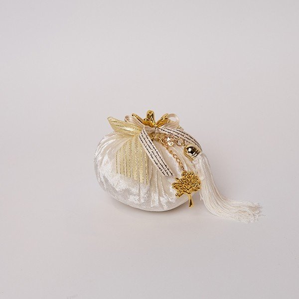 TERCIOPELO GRANADA, BEIGE, CON DORADO DETALLES, 10CM