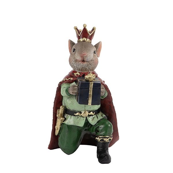 PRÍNCIPE RATÓN CON REGALO, POLIRRESINA, 18.4CM