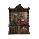 CASA, CON NAVIDAD ESCENA, CON CON AGUA EN EL INTERIOR, A PILAS, 16.5X9.5X21.7CM