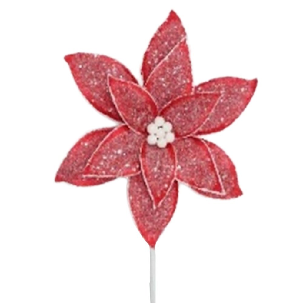 ROJO Y BLANCO FLOR, CRISTALIZADO, 30X45CM
