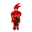 PIERROT CON ROJO TRAJE Y VERDE DETALLES, 90CM