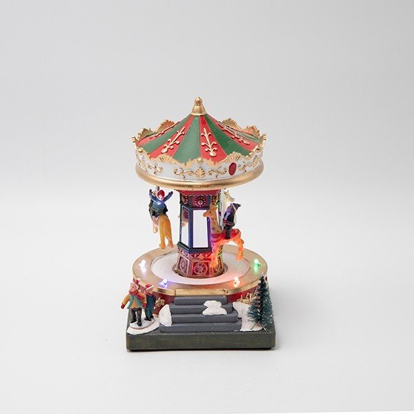 PEQUEÑO CARRUSEL, ILUMINADO, A PILAS, 13X13X18.5CM