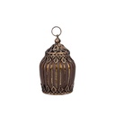 FAROL LED METÁLICO - CRISTAL DORADO - NEGRO - MARRÓN 8X8X13CM