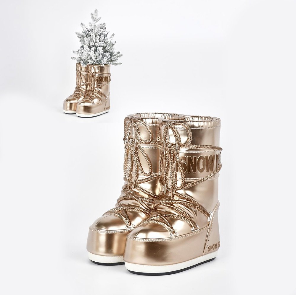 ESQUÍ BOTAS JARRÓN, CHAMPÁN, POLIRRESINA, 24.1X26X40CM