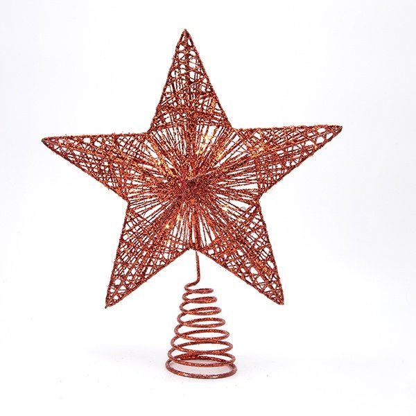 ILUMINADO ROJO ESTRELLA 26X6X30CM, 20 MINI LED, CAJA DE PILAS 2XAA, TEMPORIZADOR, HILO DE COBRE ROJO, LED BLANCO CÁLIDO, CABLE DE ALIMENTACIÓN 30CM, IP20