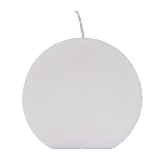 VELA CIRCULAR BLANCO RAYADO TALCO 15X15CM
