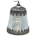 FAROL METAL - CRISTAL CON PILAS PLATEADO - NEGRO 10X10X13.5CM