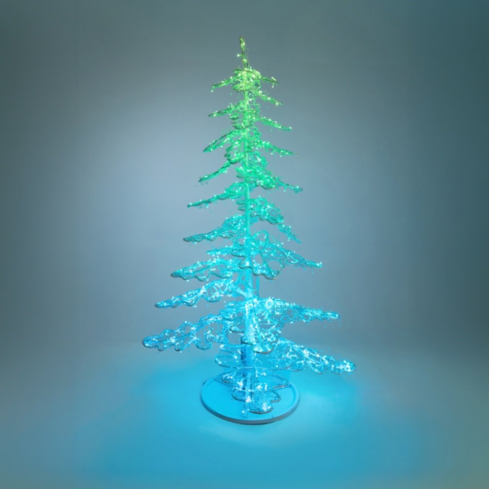 DISEÑO PROFESIONAL BLANCO ÁRBOL 2,13M, ALUMINIO MOTIVO, ACRÍLICO DECORACIÓN, CRISTAL CUENTAS, 24V, M/H, MANDO A DISTANCIA, 560 RGB LED, CABLE DE ALIMENTACIÓN 1,5M, IP67