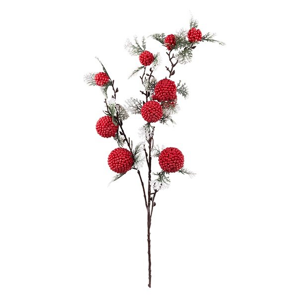 RAMA CON ROJO FRUTAS Y ABETO RAMITA, 87CM