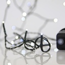 GUIRNALDA LINEAL, 180 LED 3MM, 31V ADAPTADOR, 8 M/H, CABLE PVC VERDE, LED BLANCO CADA 5CM, CABLE DE ALIMENTACIÓN 3M, IP44