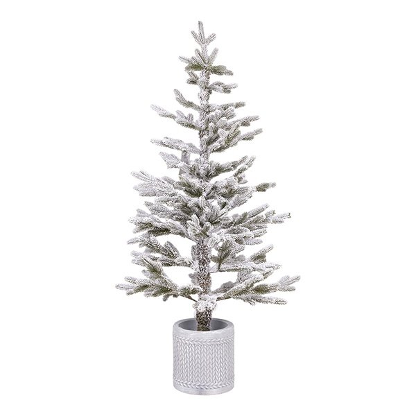 NEVADO PE ÁRBOL EN A GRIS MACETA, 120CM