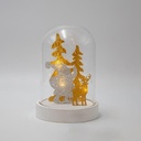 CÚPULA, CON ACRÍLICO PAPÁ NOEL, ILUMINADO, A PILAS, 12X18.5CM