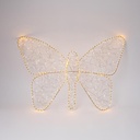 ILUMINADO MARIPOSA, ADAPTADOR, TEMPORIZADOR, HILO DE COBRE PLATEADO, 380 OSCURO CÁLIDO BLANCO & 320+60 INTERMITENTE LED BLANCO CÁLIDO, CABLE DE ALIMENTACIÓN 5M, IP44