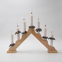 MADERA PORTAVELAS, PUENTE, TERROSO MARRÓN, CON ADAPTADOR, 33.8X4.8X40CM