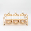 S/3 DECORACIÓN DULCE TARRO METAL-CRISTAL DORADO 29X13X11CM