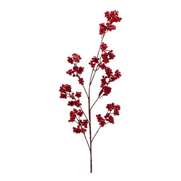 RAMA CON METÁLICO ROJO BAYAS, 69CM