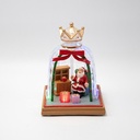 NAVIDAD ESCENA, CORONA, CON PAPÁ NOEL, ILUMINADO, A PILAS, 15.3X21CM