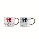 VASOS CON LAZOS, NEGRO Y ROJO, JUEGO 2UDS, 440ML