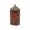 FAROL LED METÁLICO - CRISTAL DORADO - NEGRO - ROJO 10X10X20CM