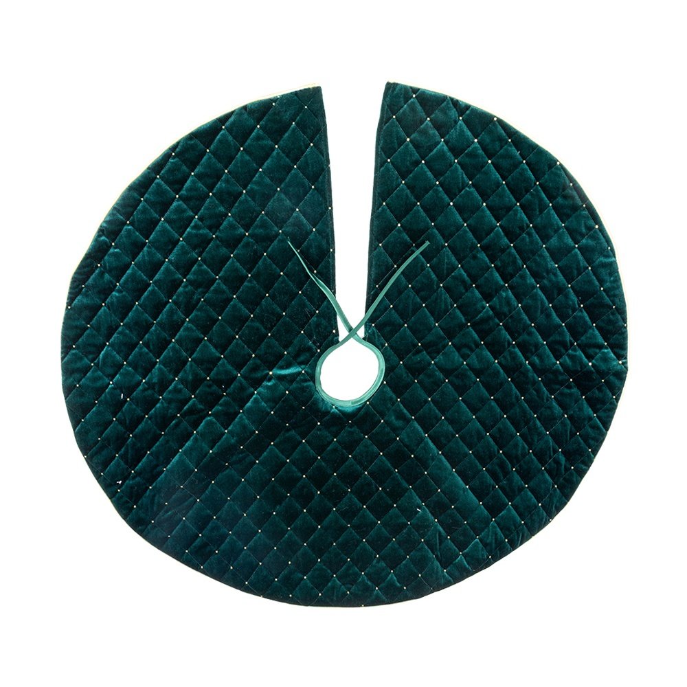 CIPRÉS VERDE TERCIOPELO ACOLCHADO FALDA PARA ÁRBOL, 90CM