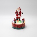 PAPÁ NOEL SOBRE A GIRATORIO BASE, PILA FUNCIONAMIENTO, 13X13X19CM