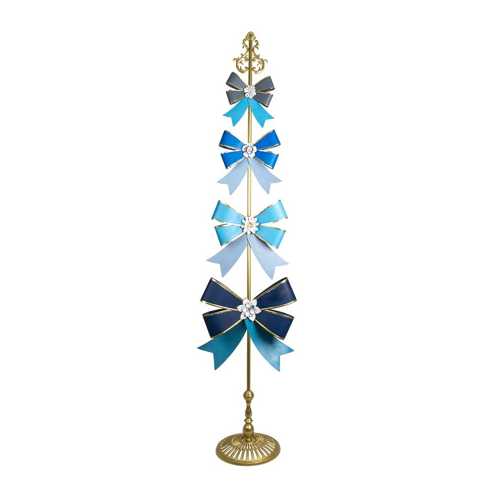 METAL SUELO DECORACIÓN CON LAZOS EN TONOS DE AZUL, 53.5X37X231CM