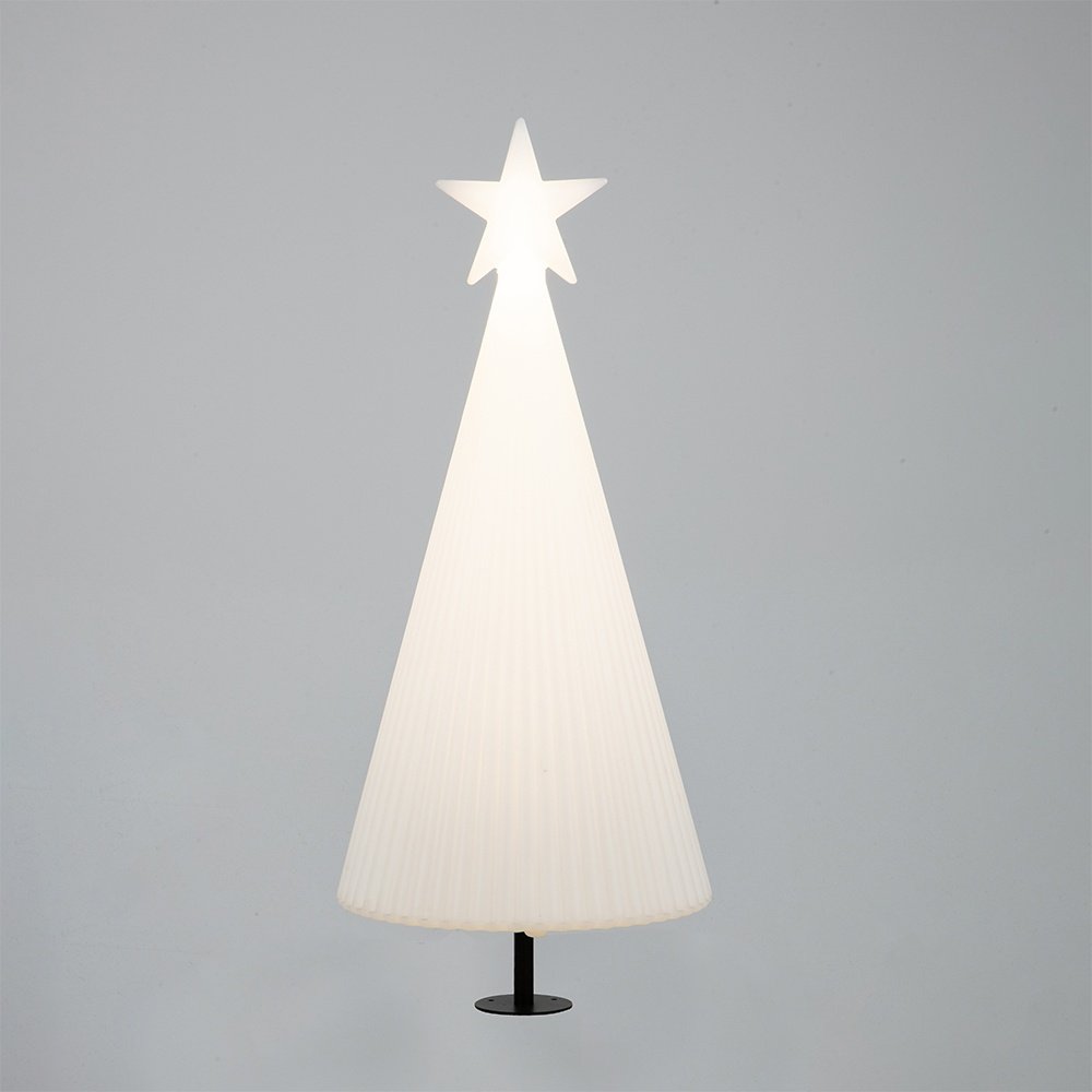 ILUMINADO CÁLIDO BLANCO ÁRBOL DE NAVIDAD, DISEÑO DE SUELO 3D, 5V ADAPTADOR, PE PANTALLA CON METAL POSTE, TEMPORIZADOR, LED BLANCO CÁLIDO, Φ31 X H90CM, CABLE DE ALIMENTACIÓN 3M, IP44