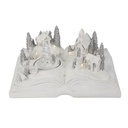 ABIERTO LIBRO CON NAVIDAD NEVADO ESCENA, A PILAS, 21.7X14.8X10.2CM