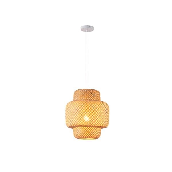 LÁMPARA DE TECHO COLGANTE DE BAMBÚ 1xE27 MÁX. 15W Ø310x1480 mm CREMA ARTE ILLUMINA AURA