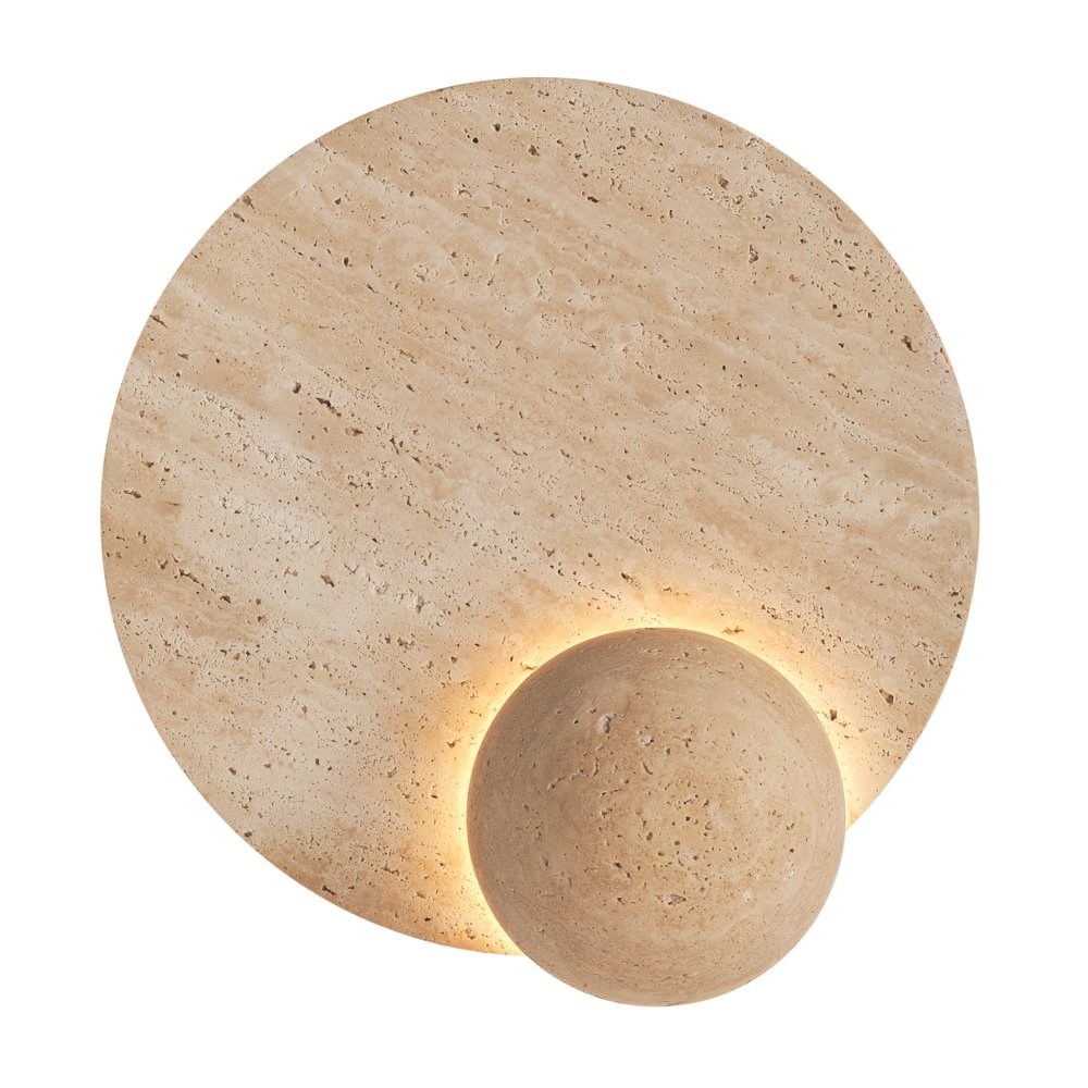 APLIQUE DE PARED TRAVERTINO / VIDRIO LED 5W 600Lm 3000K 230X60X280mm ARTE ILLUMINA LITO