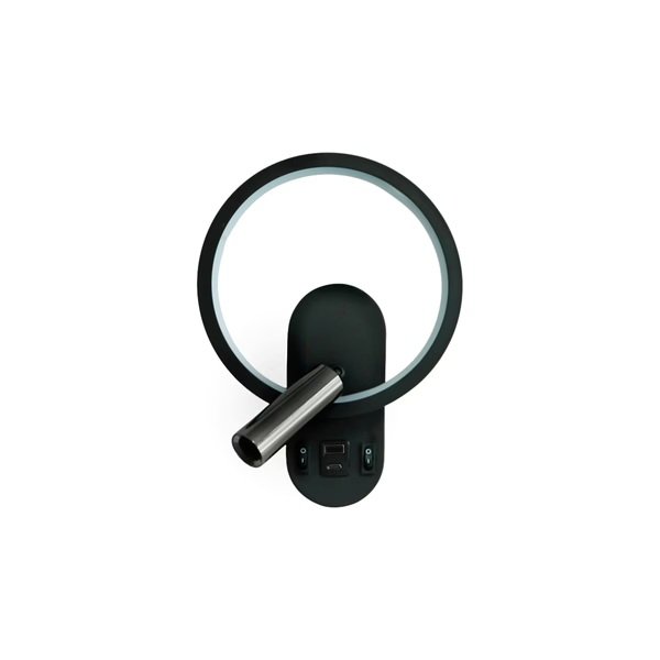 APLIQUE DE LECTURA DOBLE ALUMINIO 3+10W 150+350Lm 3000K 180x78x243mm CON USB TIPO C ARTE ILLUMINA FORMA