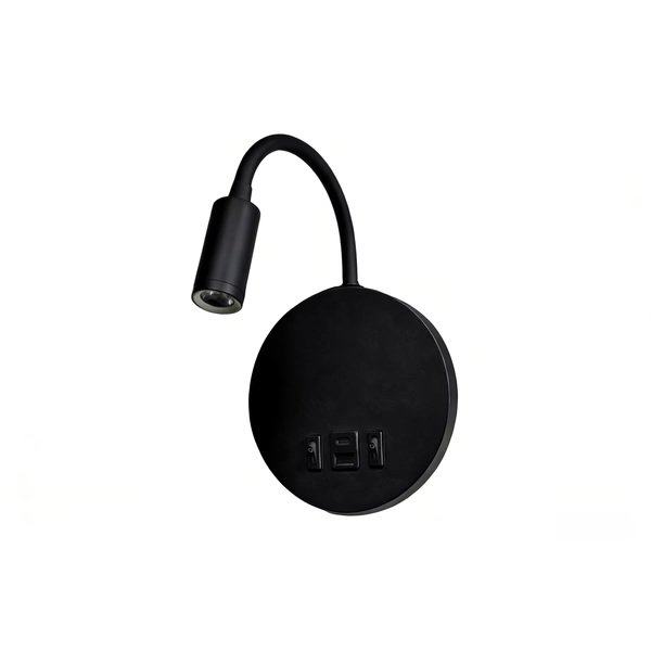 APLIQUE DE LECTURA DOBLE ALUMINIO 3+7W 150+500Lm 3000K Φ150x458mm CON USB TIPO C Y SOPORTE ARTE ILLUMINA