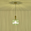 LÁMPARA DE TECHO COLGANTE CRISTAL GOFRADO 1xE27 MAX 15W 200x180x1200mm ARTE ILLUMINA TOPACIO