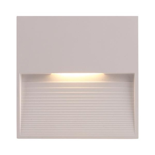 [145-52101] APLIQUE DE PARED "SCHRITT" LED SLIM 3W 120x120x12 3000K IP65 BLANCO PLUS